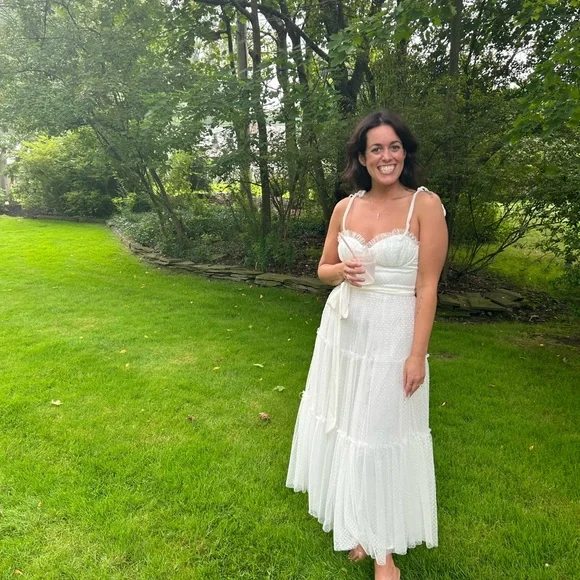 Lulus | Dresses | Lulus Endless Memories White Mesh Tie Strap Midi Dress |  Poshmark